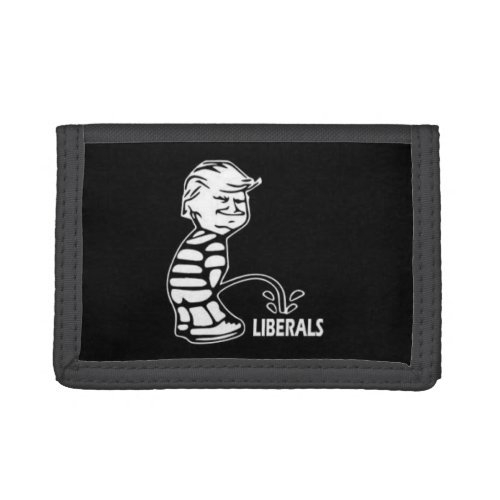 Donald Trump pisses on liberals Nylon Wallet
