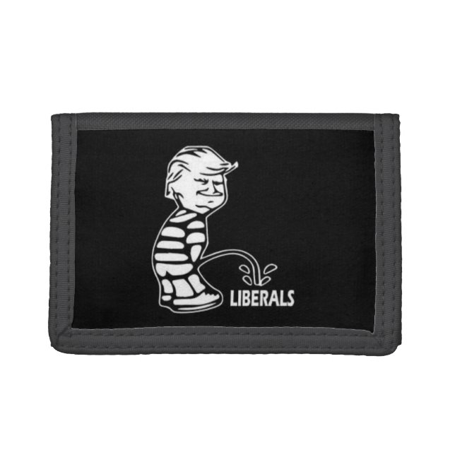 Donald Trump (pisses on liberals) Nylon Wallet (Front)