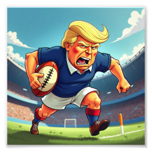 Donald Trump playing American rugby Photo Print