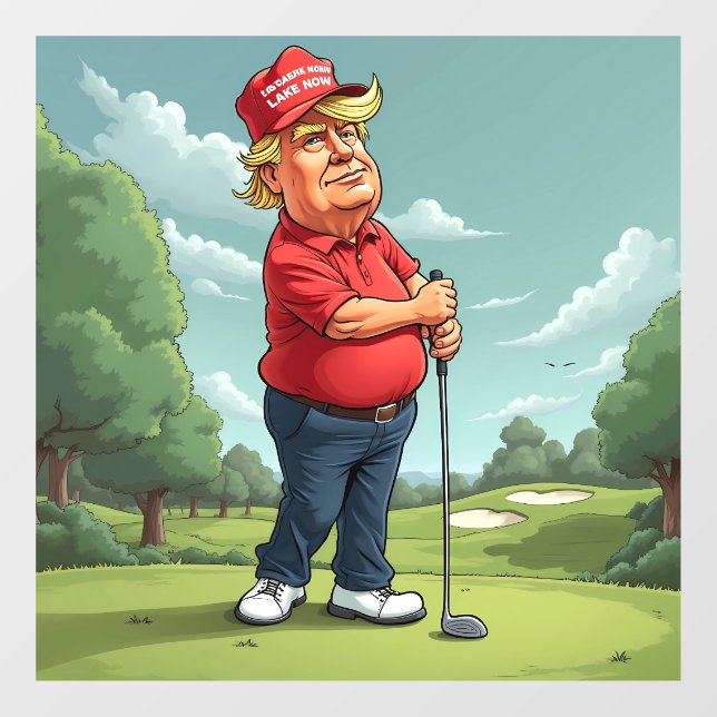 Donald Trump plays golf Window Cling (Sheet)