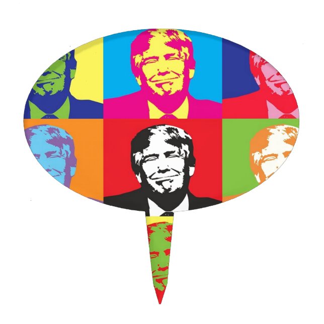 Donald Trump Pop Art Cake Topper (Front)