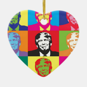 Donald Trump Pop Art Ceramic Ornament