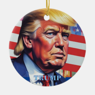 Donald Trump Pop Art Ceramic Ornament