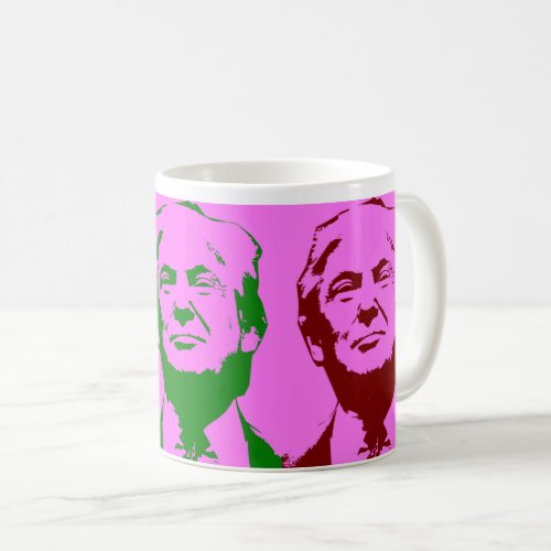 Donald Trump Pop Art Retro Psychedelic Color Coffee Mug