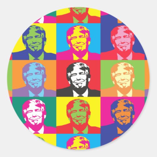 Donald Trump Pop Art Round Sticker