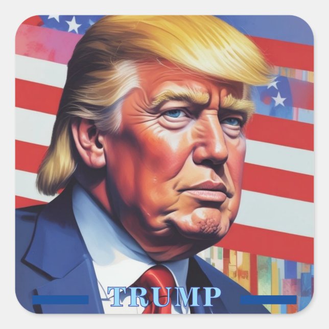 Donald Trump Pop Art Square Sticker (Front)