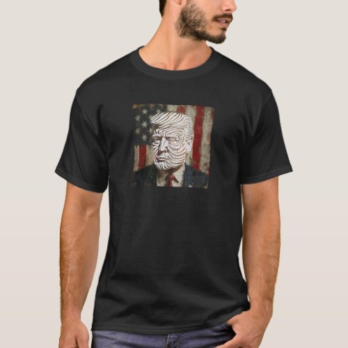 Donald Trump Portrait Trippy Canvas Style T_Shirt