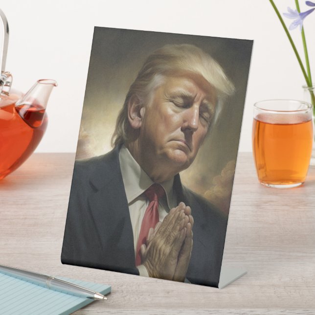 Donald Trump Pray For America  Pedestal Sign (In SItu)