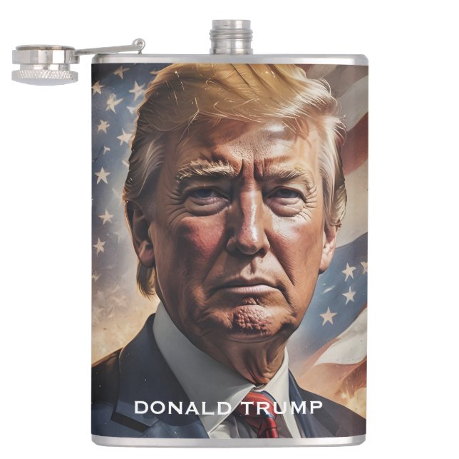 Donald Trump Presdent Portrait Flask (Opened)