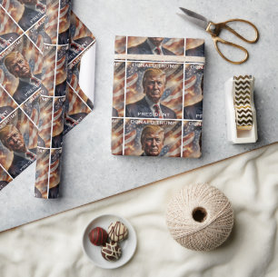Donald Trump Presdent Portrait Wrapping Paper