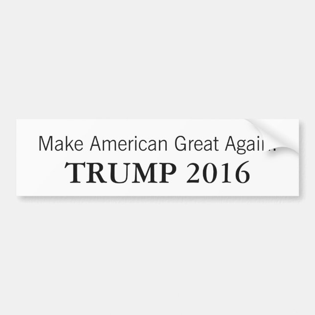 Donald Trump President 2016 Car Bumper Sticker (Front)