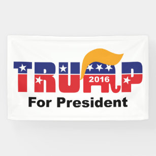 Donald Trump President 2016 GOP Elephant Hair Logo Banner