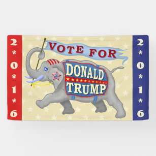 Donald Trump President 2016 Republican Elephant Banner