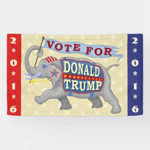 Donald Trump President 2016 Republican Elephant Banner