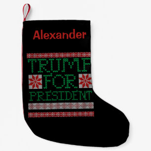 Donald Trump President 2016 Ugly Holiday Sweater Small Christmas Stocking