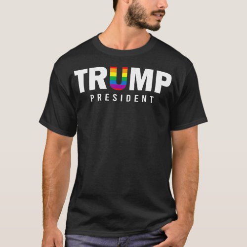 Donald Trump President 2020 LGBT Rainbow Gay Pride T_Shirt