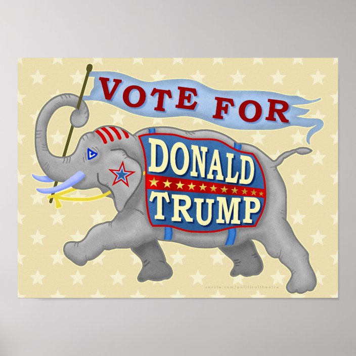 Donald Trump President 2020 Republican Elephant Poster | Zazzle.com