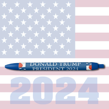 Donald Trump President 2024 Black Ink Pen by JerryLambert at Zazzle