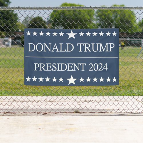 Donald Trump President 2024 Bold Blue Banner