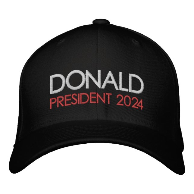 Donald Trump President 2024 Embroidered Baseball Cap (Front)