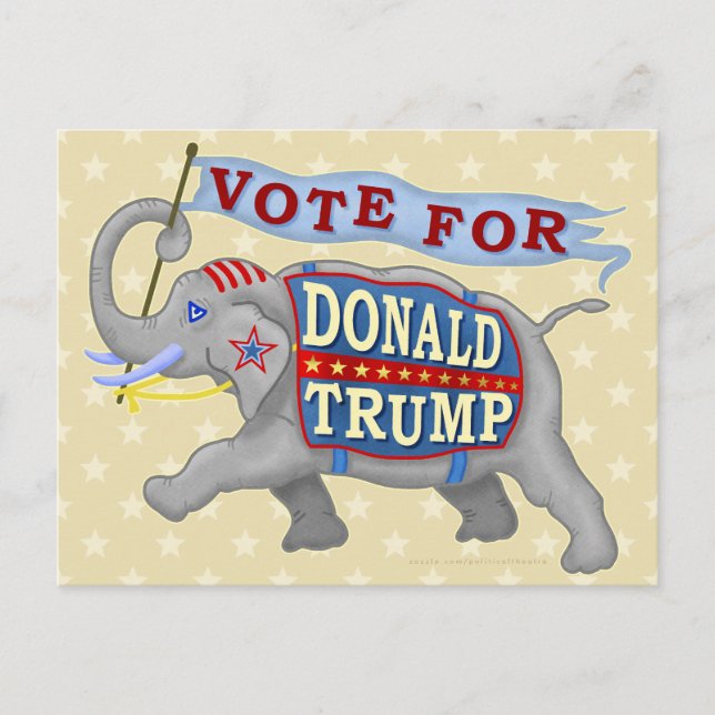 Donald Trump President 2024 Republican Elephant Postcard (Front)