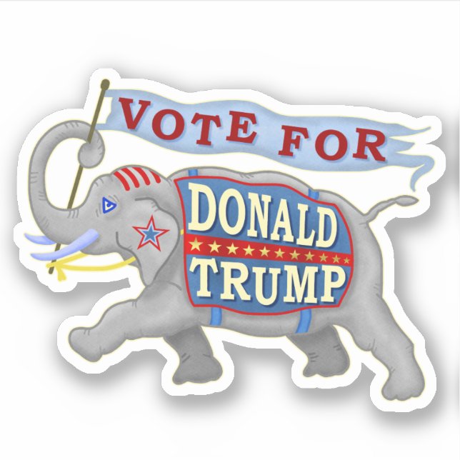 Donald Trump President 2024 Republican Elephant Sticker (Front)