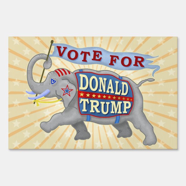 Donald Trump President 2024 Republican Elephant Yard Sign (Front)