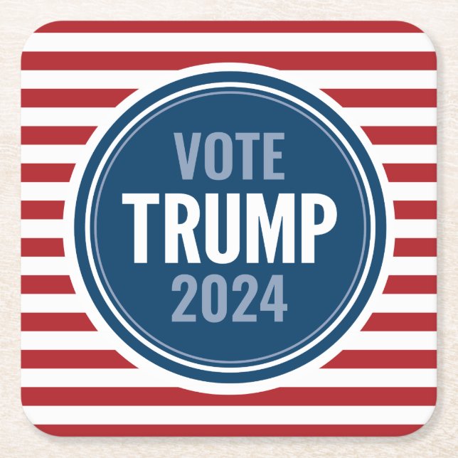 Donald Trump - President 2024 Square Paper Coaster (Front)
