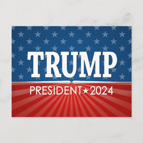 Donald Trump _ President 2024 _ stars and stripes Postcard