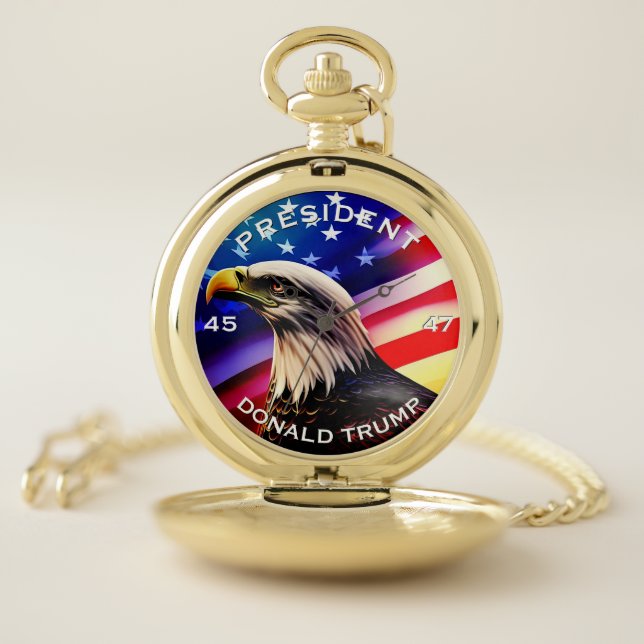 Donald Trump President Eagle Pocket Watch (Inside)
