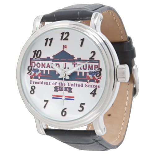 Donald Trump President Elect Vintage Leather Watch