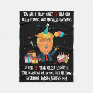 Donald Trump President Funny 13th Birthday Trump B Fleece Blanket