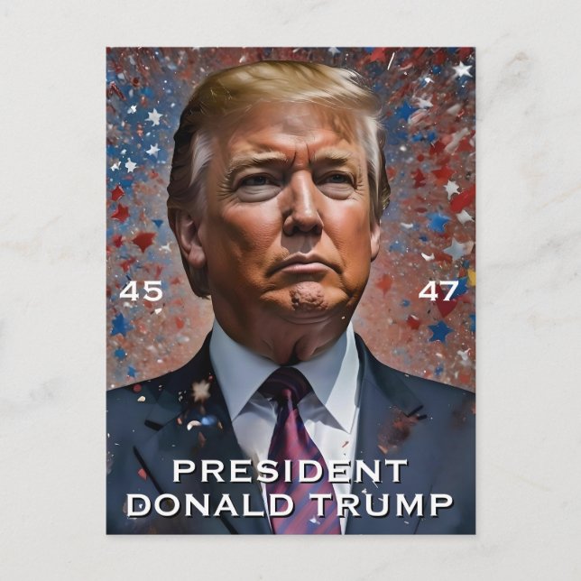 Donald Trump President Modern Portrait Postcard (Front)