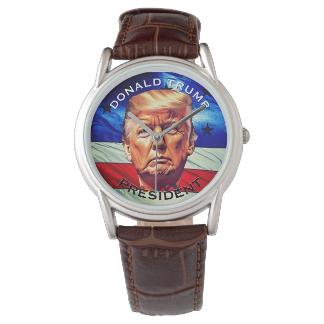 "Donald Trump," "President" & Old Glory Watch (Front)