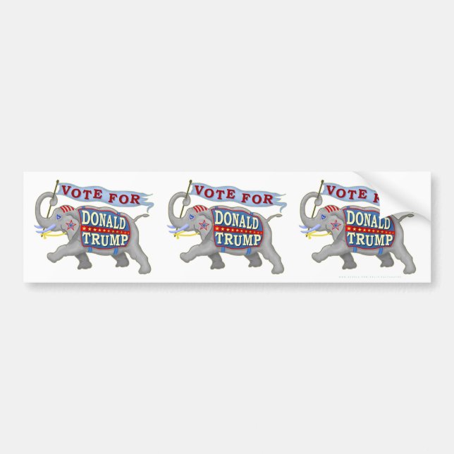 Donald Trump President Republican Elephant 2024 Bumper Sticker (Front)