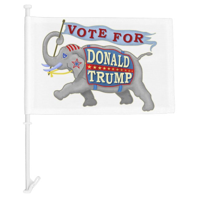 Donald Trump President Republican Elephant 2024 Car Flag (Front)