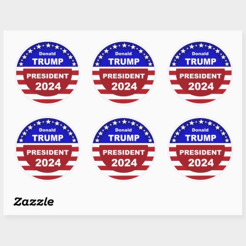 Donald Trump President round 2024 Classic Round Sticker