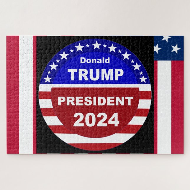 Donald Trump President round 2024 Jigsaw Puzzle (Horizontal)