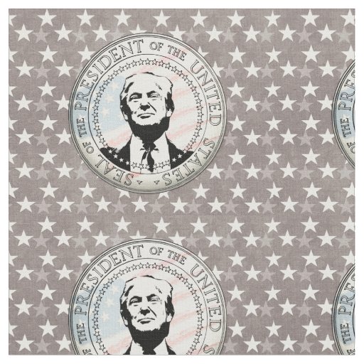 Donald Trump President. Seal oUSA Flag Black white Fabric