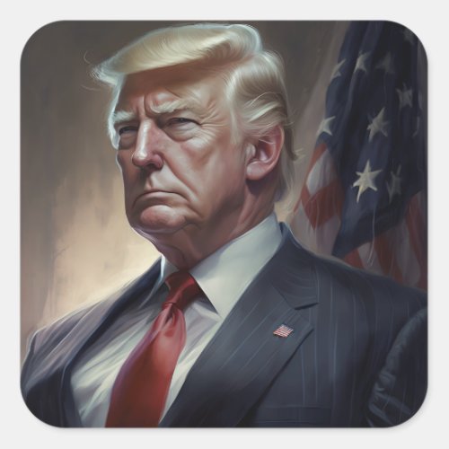 Donald Trump Presidential Square Sticker
