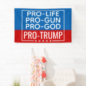 Donald Trump Pro-Life Pro-Gun Pro-God Pro-Trump Banner (Insitu)