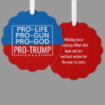 Donald Trump Pro-Life Pro-Gun Pro-God Pro-Trump Ornament Card