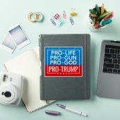 Donald Trump Pro-Life Pro-Gun Pro-God Pro-Trump Sticker (iPad Cover)