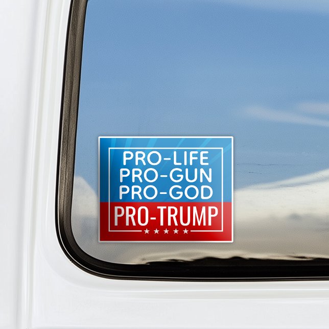Donald Trump Pro-Life Pro-Gun Pro-God Pro-Trump Sticker (pro trump 2024 car window decal sticker)