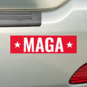 Donald Trump Red Stars Bumper Sticker (On Car)
