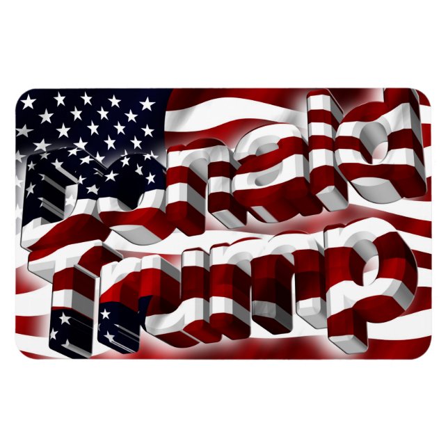 Donald Trump red, white, and blue patriotic magnet (Horizontal)