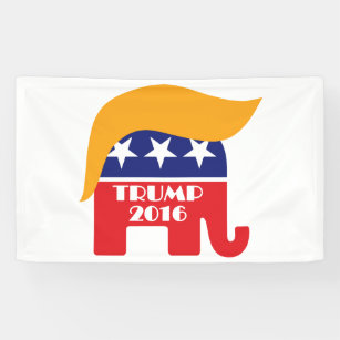 Donald Trump Republican Elephant Hair Logo Banner