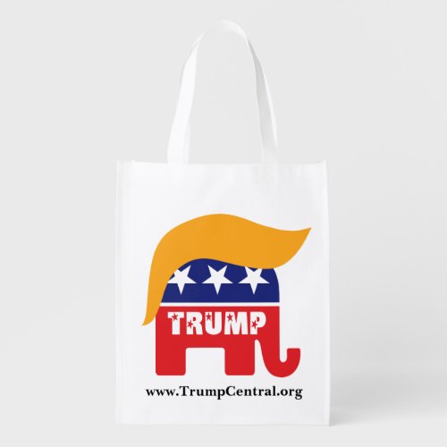 Donald Trump Republican Elephant Hair Logo Reusable Grocery Bag