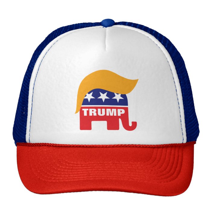 Donald Trump Republican Elephant Hair Logo Trucker Hat | Zazzle