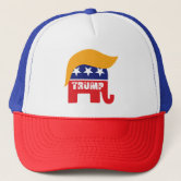 Elephant vs Donkey Funny Political Trucker Hat